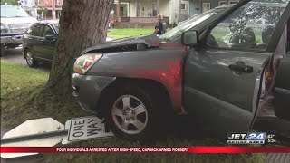 Four people arrested after carjacking suspects flee police