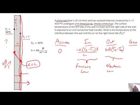Heat Transfer - Chapter 1 - Example Problem 3 - Equating conduction and convection at a surface