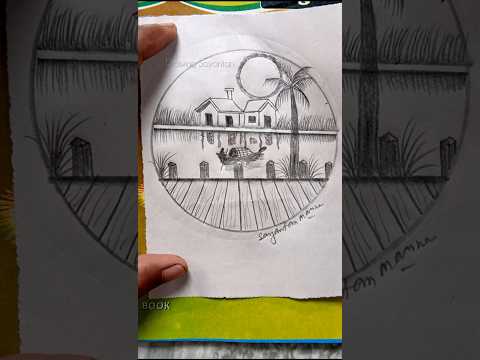nice village nature drawing #drawing #art #shorts #nature #village #drawingsayantan
