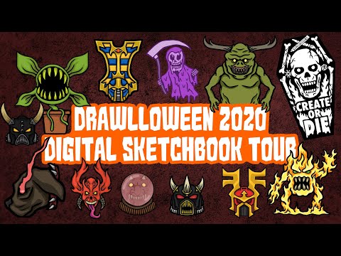 Drawlloween 2020 Digital Sketchbook Tour | Monsters and Whatnot
