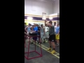 Cy Sirmon jumping 50" box. 42" stand and stack of 3 45lbs plates