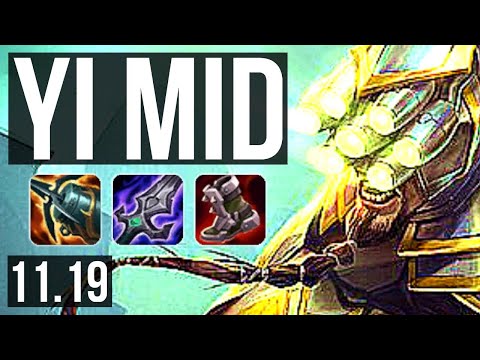 MASTER YI vs AKSHAN (MID) | 2.8M mastery, 6 solo kills, 700+ games, 11/2/4 | BR Master | v11.19