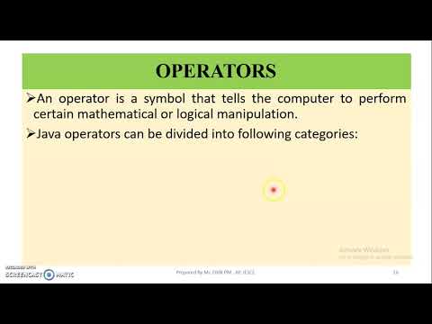 Java Module 2 Topic 3 Operators