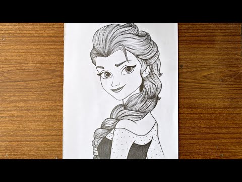 How to draw Disney princess Elsa step by step // How...