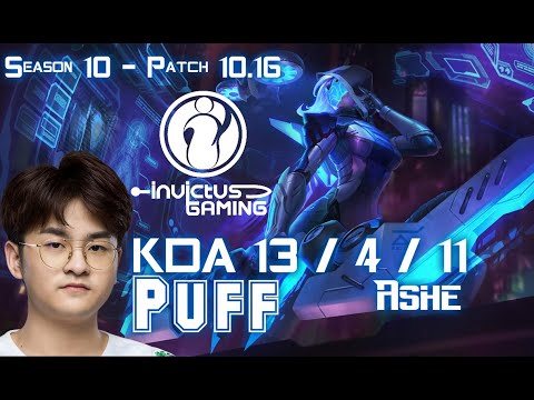 IG Puff ASHE vs CAITLYN ADC - Patch 10.16 KR Ranked
