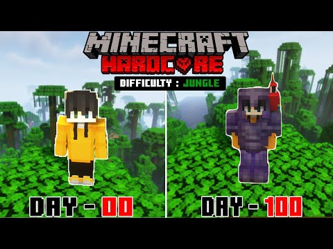 I survived 100 Days in JUNGLE ONLY world in Hardcore Minecraft (Hindi)