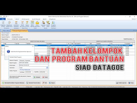 Tambah Kelompok dan Program Bantuan pada SIAD Datagoe