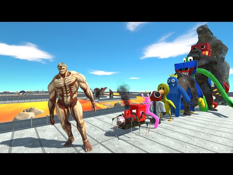 Armored Titan vs Godzilla Classic LAVA DEATH RUN - Animal Revolt Battle Simulator