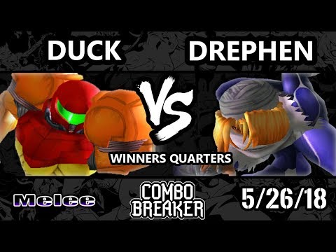 Combo Breaker 2018 Smash Melee - P1 | Duck (Samus) Vs. Drephen (Sheik) - SSBM Winners Quarters