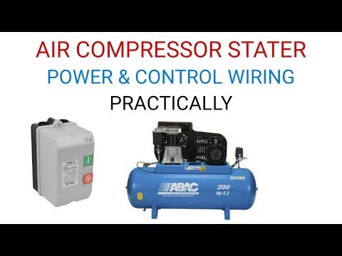 AIR COMPRESSURE  के STARTER की COTROL ऒंर POWER WIRING कैसे करे? Video