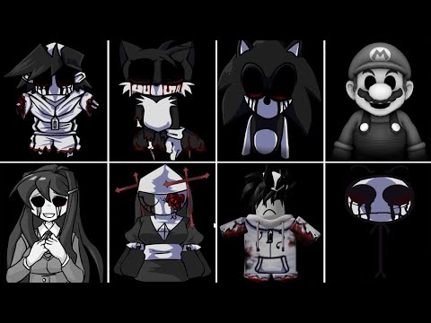 FNF - Monochrome But Everyone Sing It 🎤 (Every Turn a Different Character Sings)