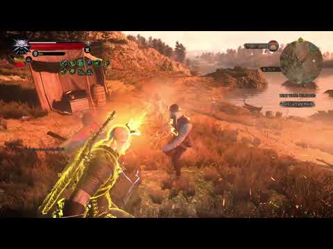 The Witcher 3 Combat: Aerondight vs Bandits.