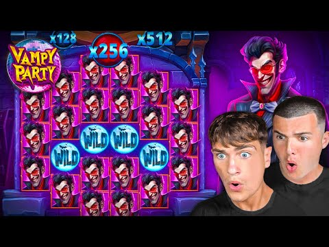 WE LANDED THE 256X MULTIPLIER ON VAMPY PARTY…