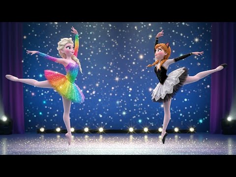 🌈👁Elsa & Anna: The Rainbow and the Shadow Ballet" ✨🖤🌈