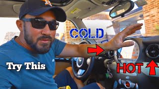 Car blows HOT air on one side COLD AC on the other side ,    Try this          BMW Mini Cooper