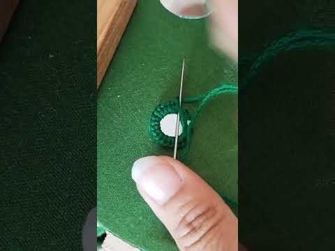 Circle Mirrorwork Embroidery Design. Easy To Learn Circle Mirrorwork Design. Small Circle Mirrorwork