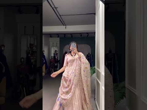 Light Pink Radiant Rose Gold Crush Lehenga Set – Elegance in Every Stitch