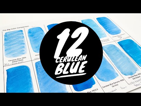 Colossal Color Showdown S2 Ep.3: Cerulean Blue | Comparing 12 Watercolor Brands