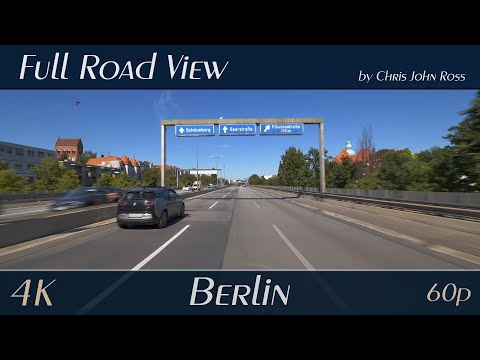 Berlin, Germany: Steglitz, Schöneberg - Schloßstraße, Autobahn (A103) - 4K (2160p/60p) Ultra HD