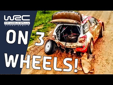 Famous 3 wheel drives - Rally wrecks on public roads - Driving a broken rally car on normal streets!