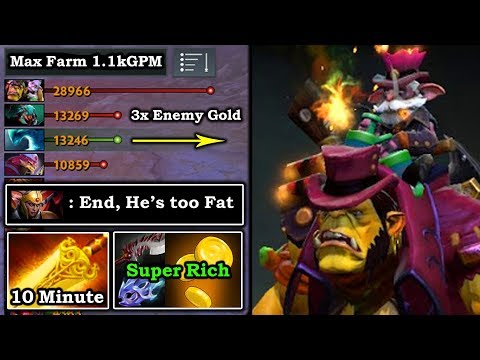 CRAZY FARM PRO GUIDE 10Min Radiance 3x Time Enemy Networth Alchemist Super Rich 1.1K GPM DotA 2