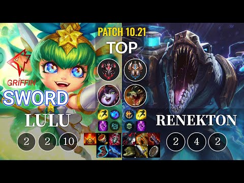 GRF Sword Lulu vs Renekton Top - KR Patch 10.21