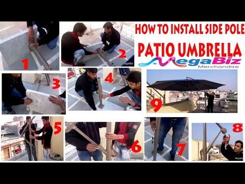 How to install side pole patio umbrella