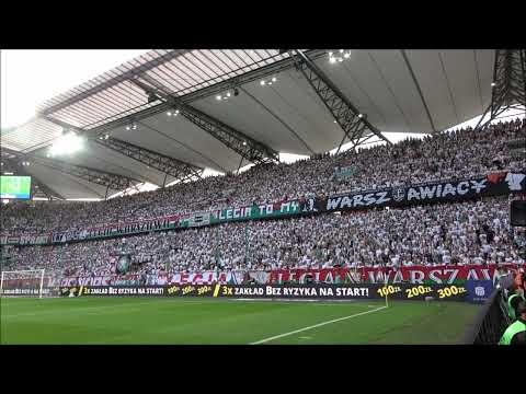 Doping kibiców Legii na meczu z Austrią Wiedeń