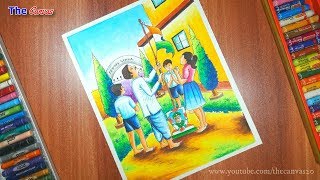 Republic Day Drawing With Oil Pastels Step By Step لم يسبق له مثيل
