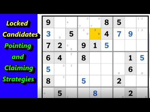 Locked Candidates as Elimination Techniques: Pointing and Claiming Sudoku Strategies