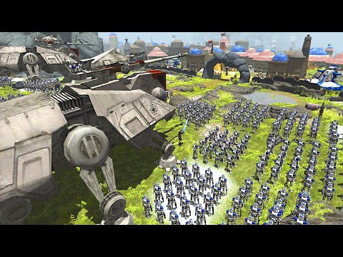 City Walls Defense from CLONE ARMY Invasion! - Men of War: Star Wars Mod