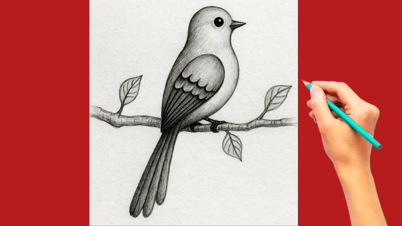 Easy Bird Drawing Tutorial for Beginners | Realistic Pencil Sketch