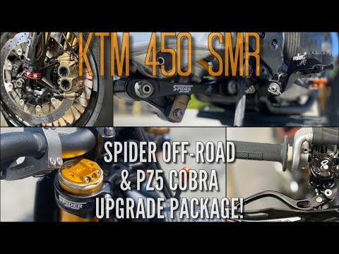 Neue Upgrades für KTM 450 SMR – Spider Offroad Race-Gabelbrücken, Fußrasten, Gestänge + PZ5 Cobra...