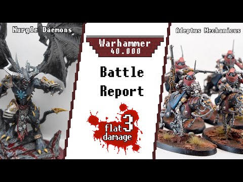 *New Arks of Omen Chaos Daemons (Nurgle) vs. Adeptus Mechanicus Warhammer 40k Battle Report 2000Pt