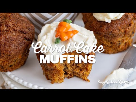 Carrot Cake Muffins in the Air Fryer or Oven! | Supergolden Bakes