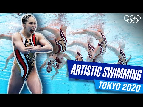 Beautiful performance by Team Japan's artistic swimmers at Tokyo 2020🏊‍♀️🇯🇵