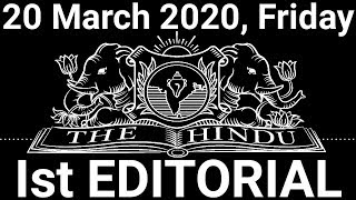 The Hindu editorial  पढ़ने का आसान तरीका | 20 March 2020