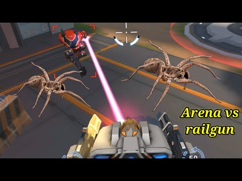 EM Rifle part 04 .16 vs Railgun 16 with Guardian -Mech Arena - Arena team Weapon#ltayegameing