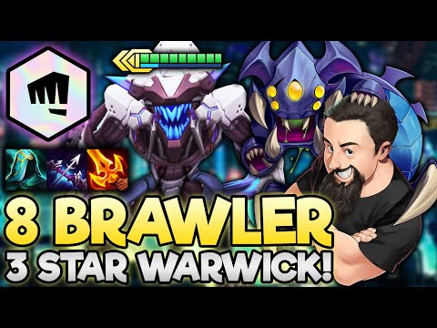 3 Star Warwick - 8 Brawlers with Big Data is Big Damage!! | TFT Glitched Out | Teamfight Tactics