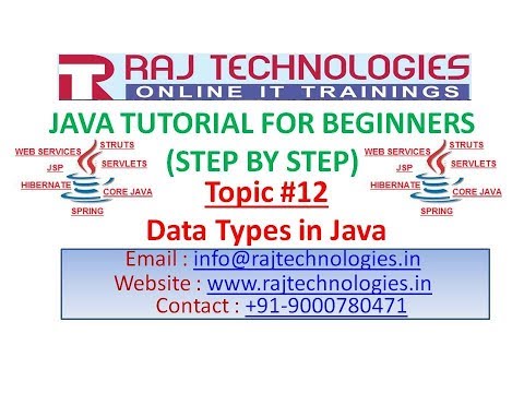 Java Tutorial For Beginners 12 Data Types In Java Raj Technologies