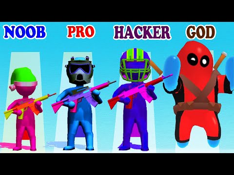 NOOBvsPROvsHACKERvsGOD in Join Blob Clash 3D VS Gun Clash 3D - Which game do you like?