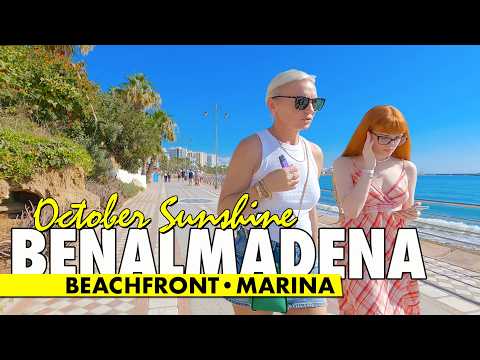 Benalmádena beachfront scenic walk | October sunshine | Costa del Sol virtual tour