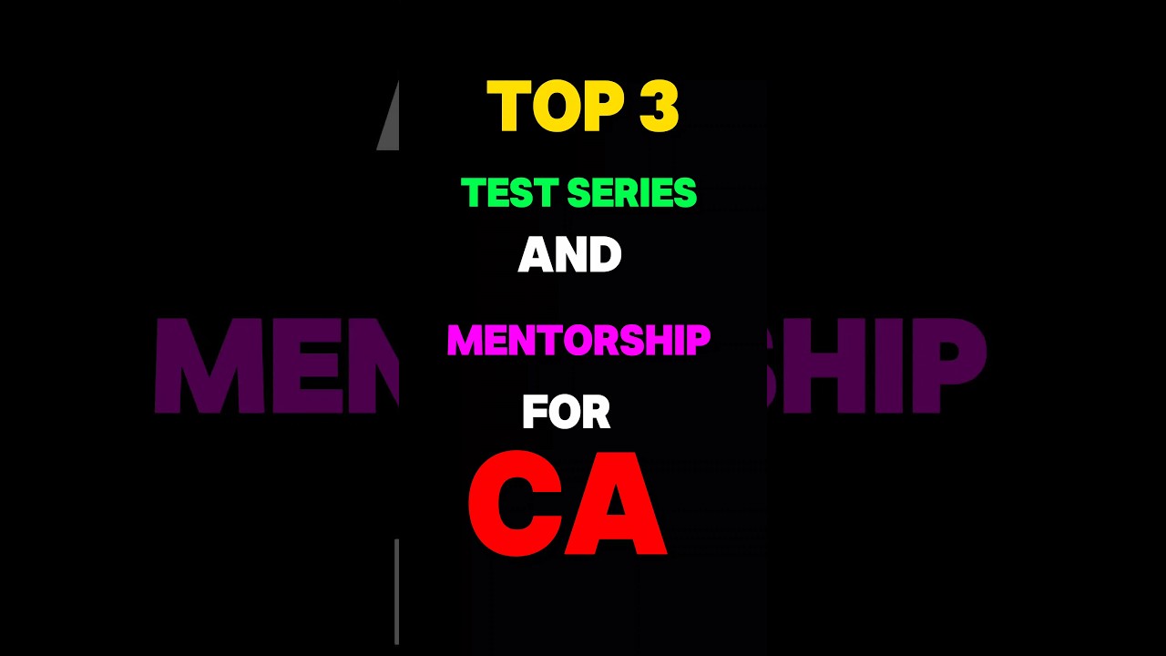 Best Test series and Mentorship for CA intermediate and Foundation #ca #caaspirants #testseries