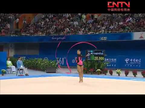224 SHARSHEMBIEVA AinuraKGZ Ribbon   Asian Games 2010 Team Final