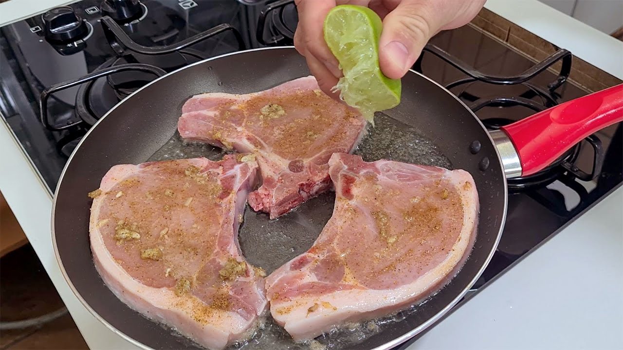 Como Fazer Bisteca Suína Suculenta, macia de porco