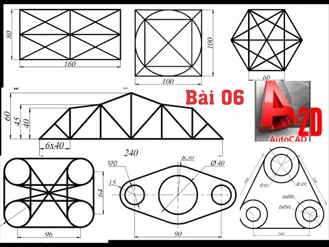 Học autocad cơ bản bài 6, Giải bài tập autocad 2d , autocad tutorial for beginners