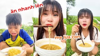Tổng hợp video siêu hài hước vui nhộn, mẹ trị con lươn lẹo, ăn mì tôm mà đòi thông minh| Thủy Mít TV