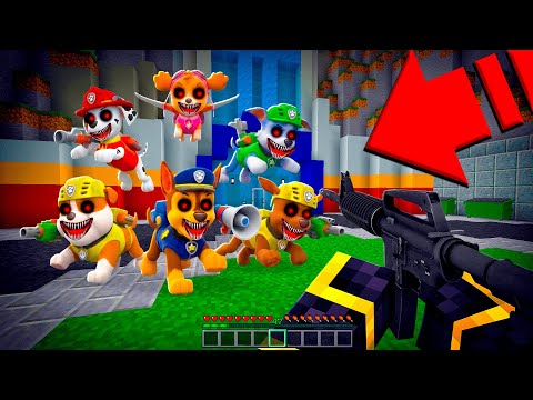 ARMAS REALES vs Paw Patrol .EXE en MINECRAFT 😱