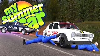 VICIOUS HIT AND RUN + POLICE CHASE! Roll Cage Stress Test - My Summer Car Gameplay Highlights Ep 38