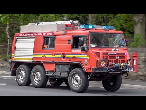 Pinzgauer 6x6 Off Road Fire Appliance And Pump Responding - Greater Manchester Fire & Rescue Service